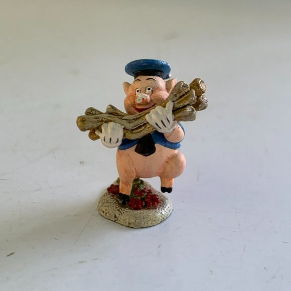 Fifer Pig Disney 3 Little Pigs WDCC Enchanted Places Miniature (Damaged) 1990s - Picture 1 of 8